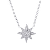 0.06ct 14k White Gold Diamond Star Pendant